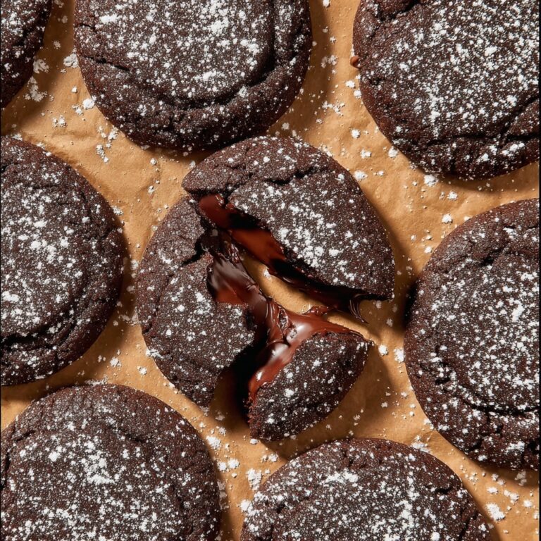 Chocolate Lava Cookies with Rich Chocolate Ganache Centers Recipe
