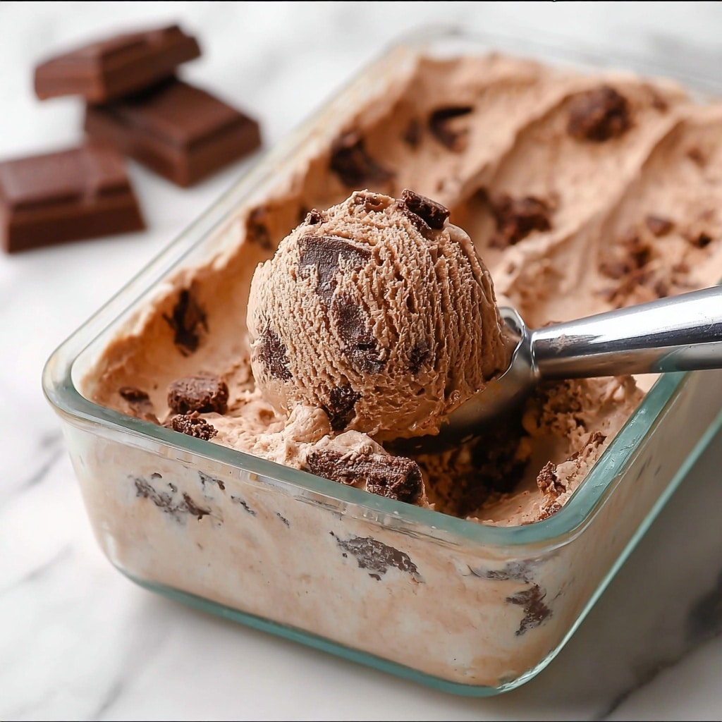 No Churn Chocolate Brownie Ice Cream Recipe - Recipe Image