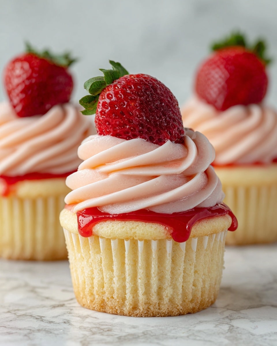 Strawberries & Cream Cupcakes Recipe - Recipe Image