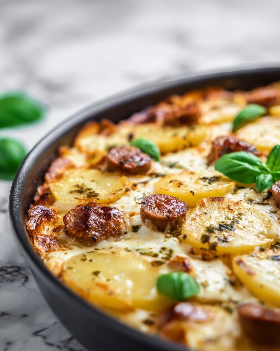 Pesto Potato Pizza with Sausage Recipe - Recipe Image