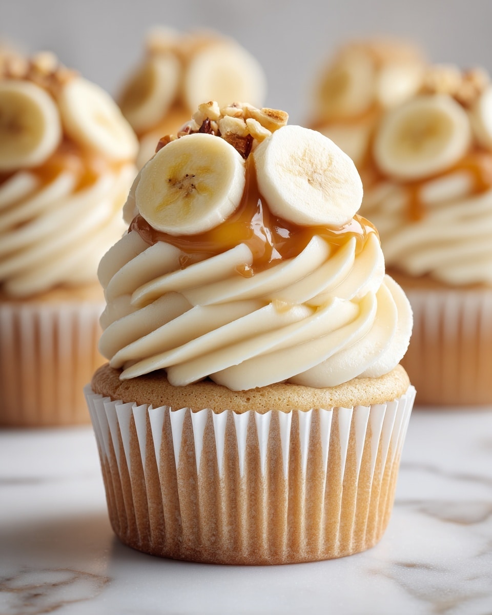 Banana Caramel Peanut Butter Cupcakes Recipe - Recipe Image