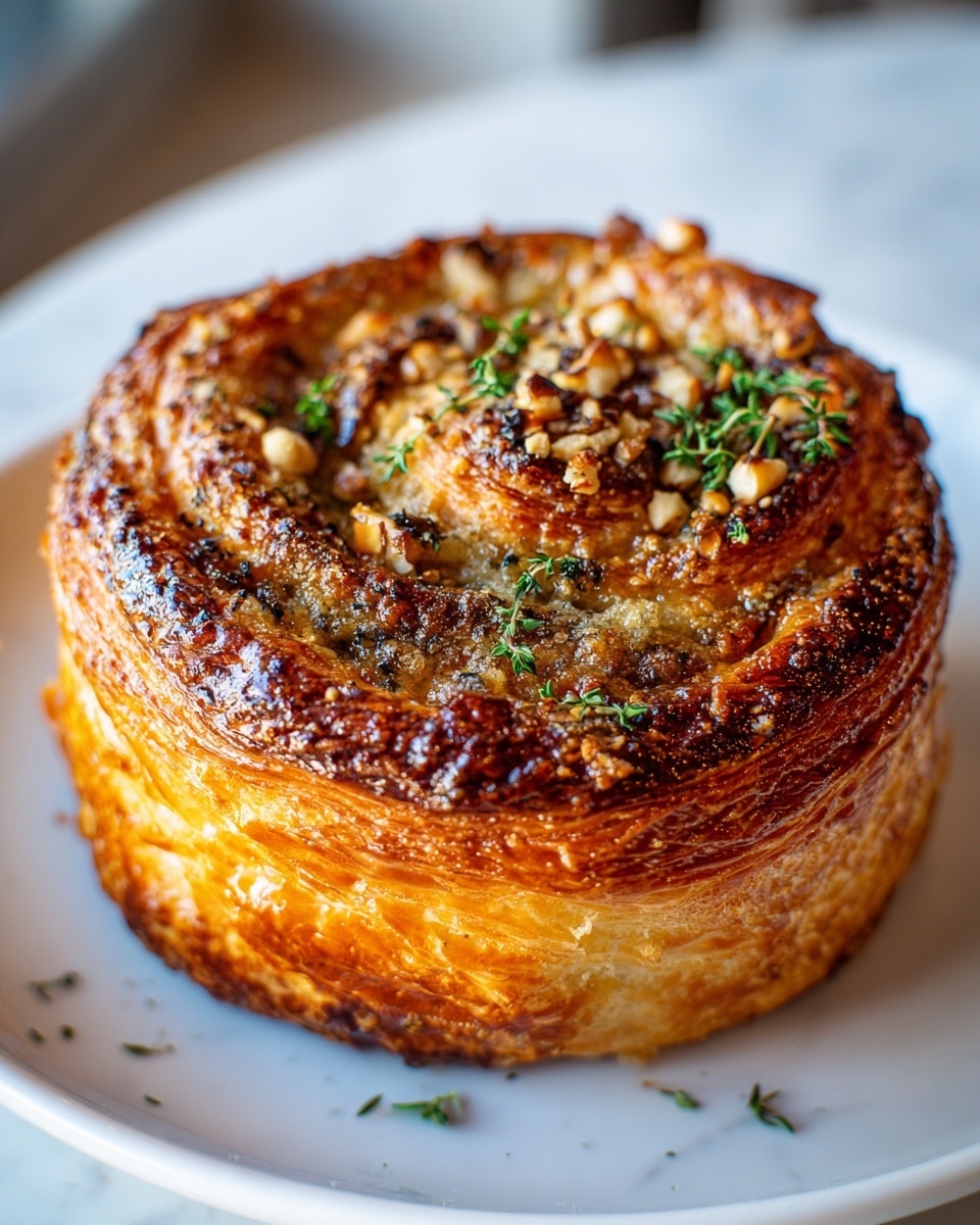 Blue Cheese Walnut Thyme Puff Pastry Twirl Recipe - Recipe Image