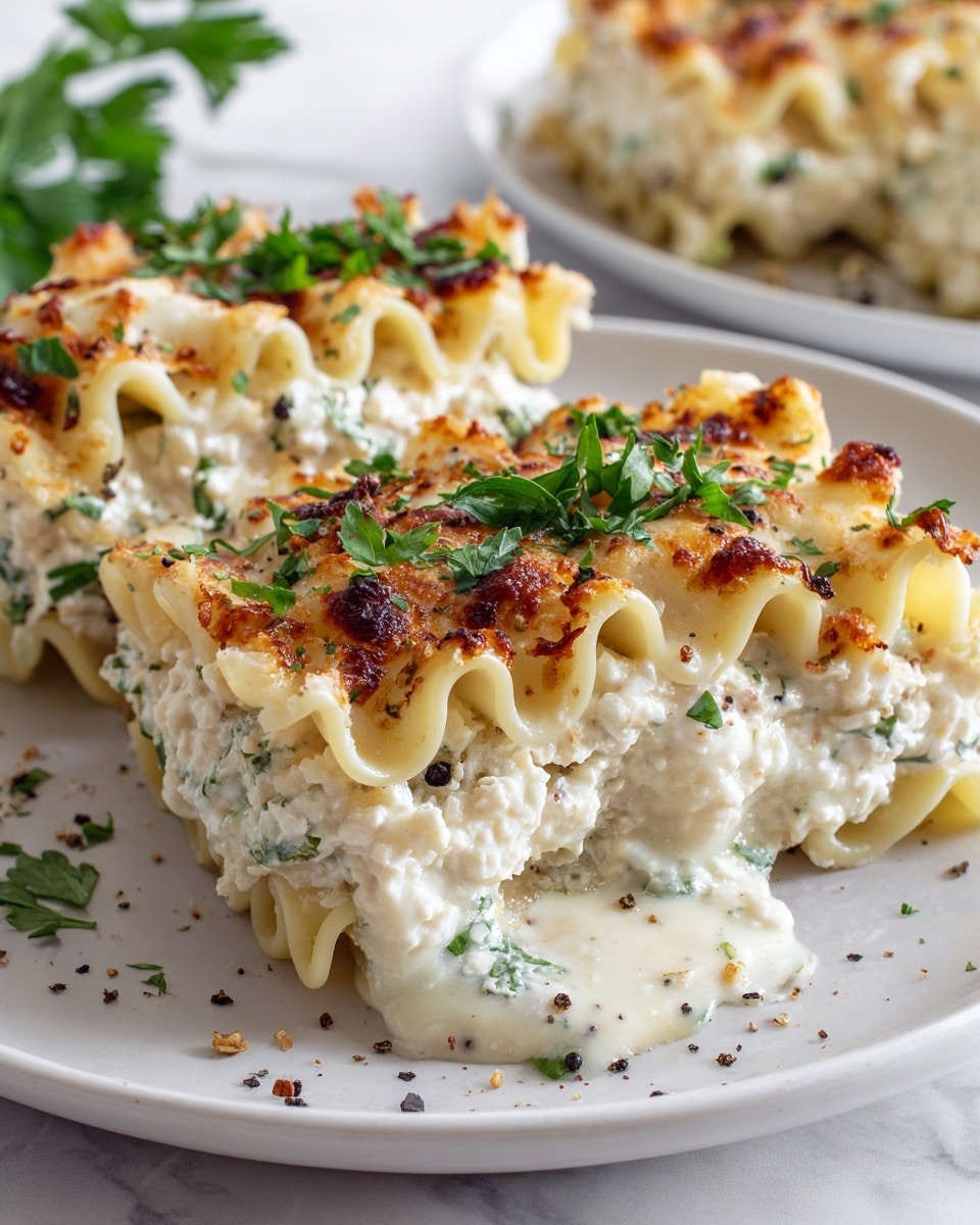 Creamy Chicken Alfredo Lasagna Rolls Recipe - Recipe Image