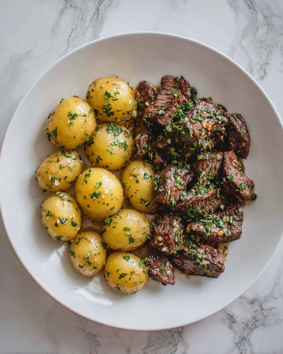 Garlic Butter Steak Bites & Potatoes Recipe - Recipe Image