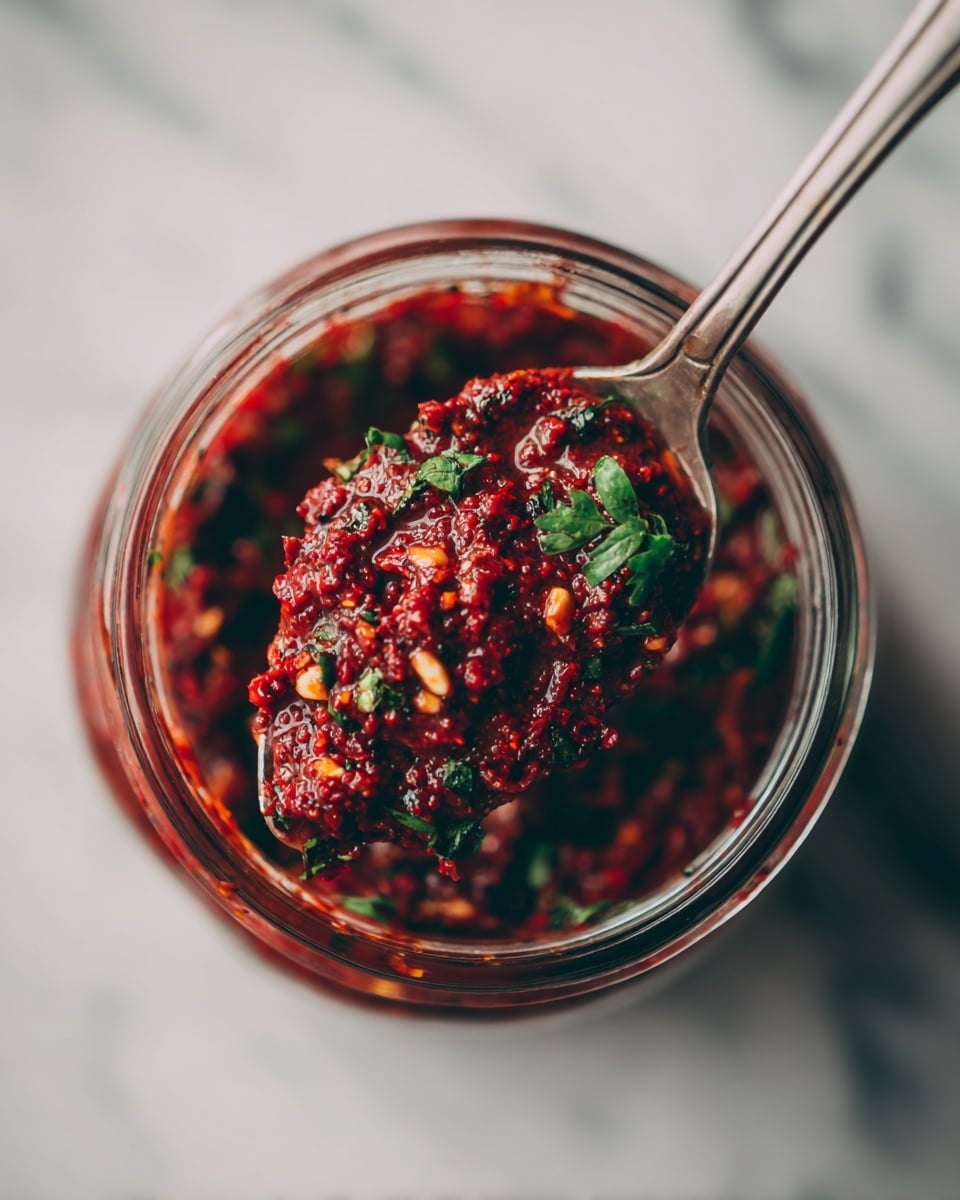 Best Pesto Rosso Spaghetti Pasta Recipe - Recipe Image