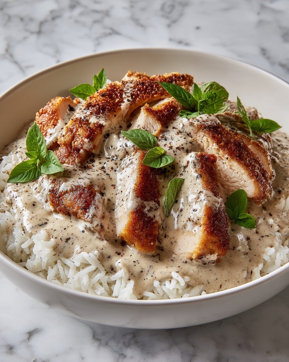 Creamy Smothered Chicken and Rice Recipe - Recipe Image