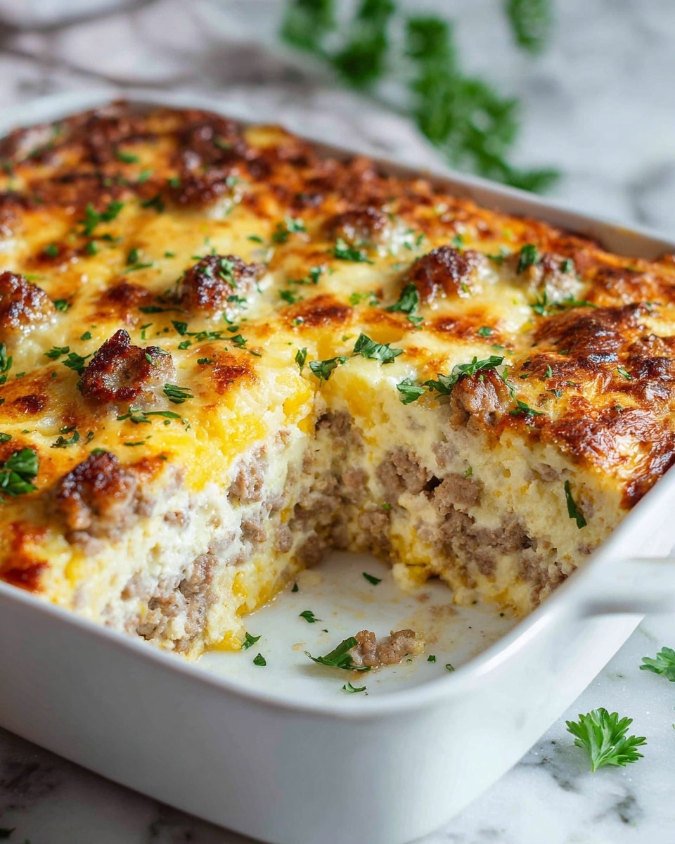 Sausage Breakfast Strata with Maple Syrup and Cheddar Recipe - Recipe Image