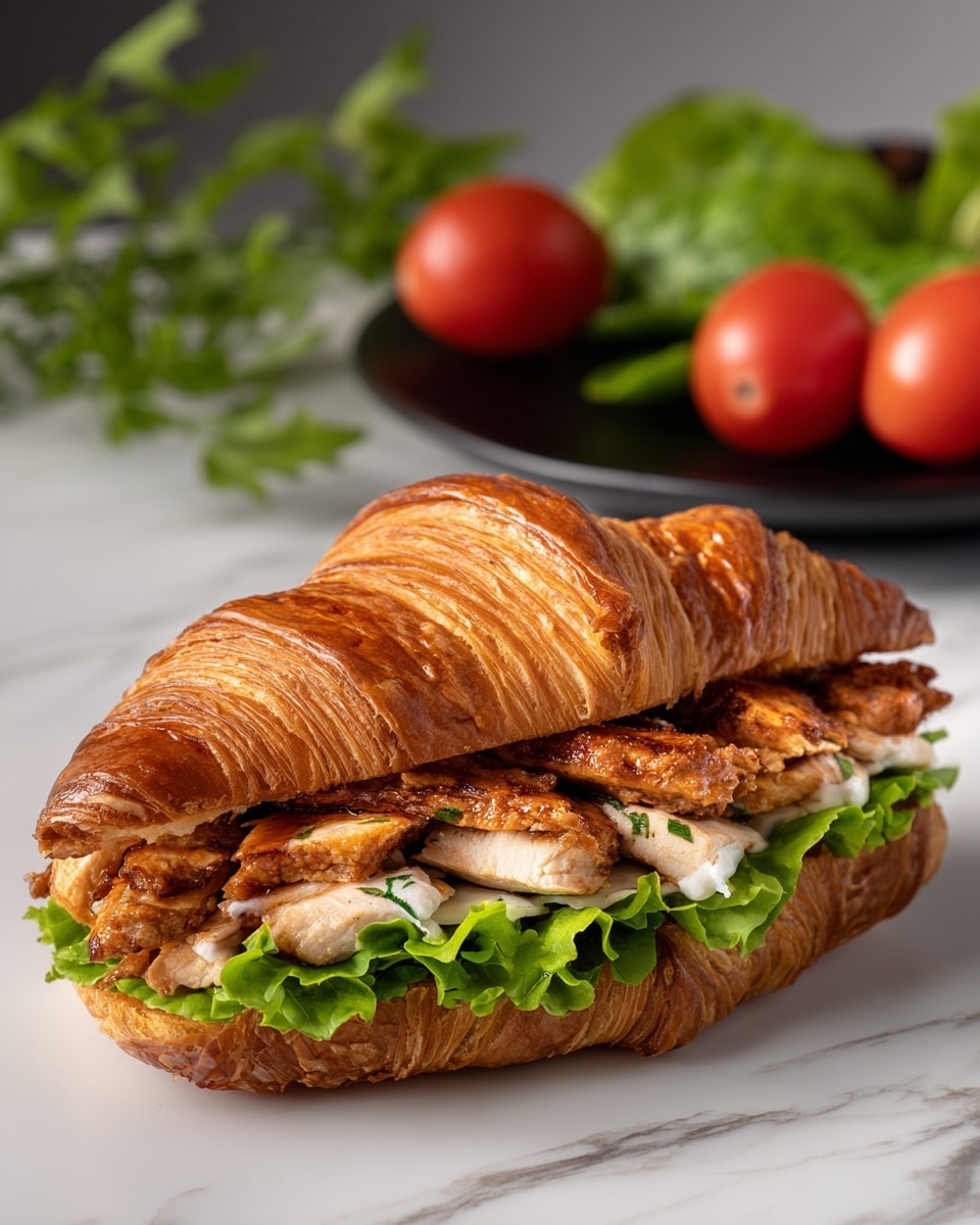 Chicken Caesar Croissant Sandwich Recipe - Recipe Image