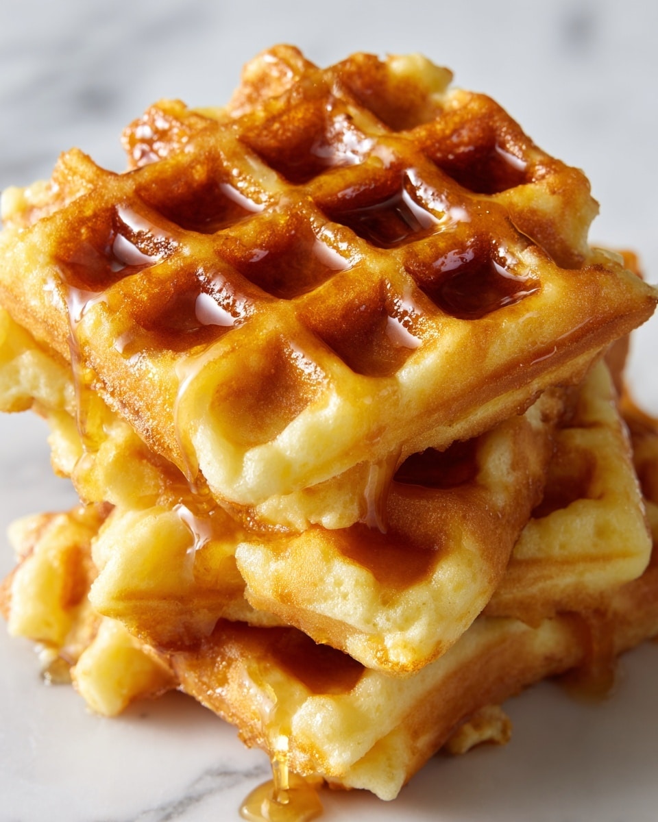Cornbread Waffle Bites with Honey Butter Syrup Recipe - Recipe Image