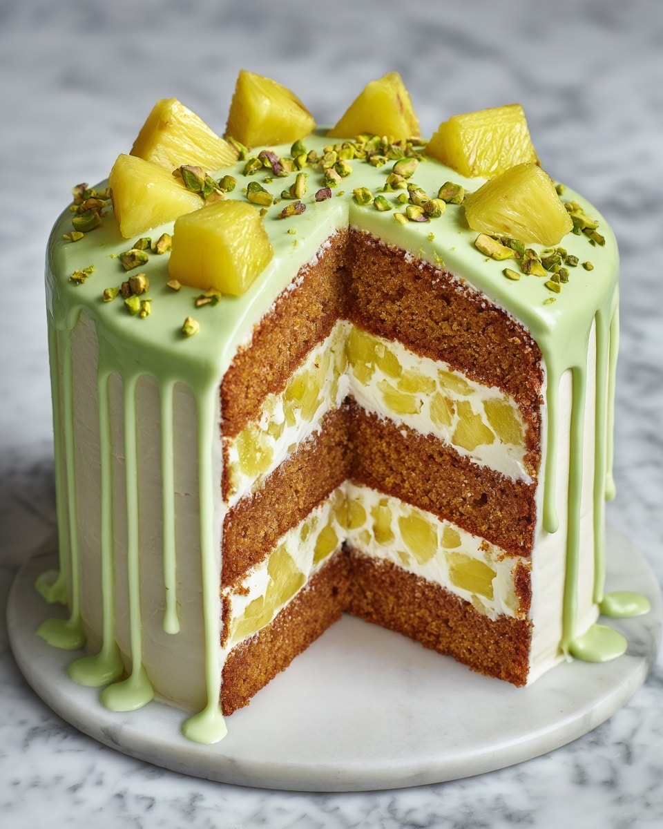 Tropical Pistachio Pineapple Cake Recipe - Recipe Image