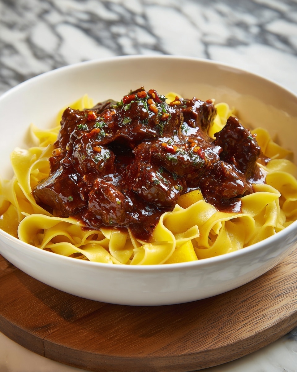Savory Beef Tips with Buttery Noodles Recipe - Recipe Image