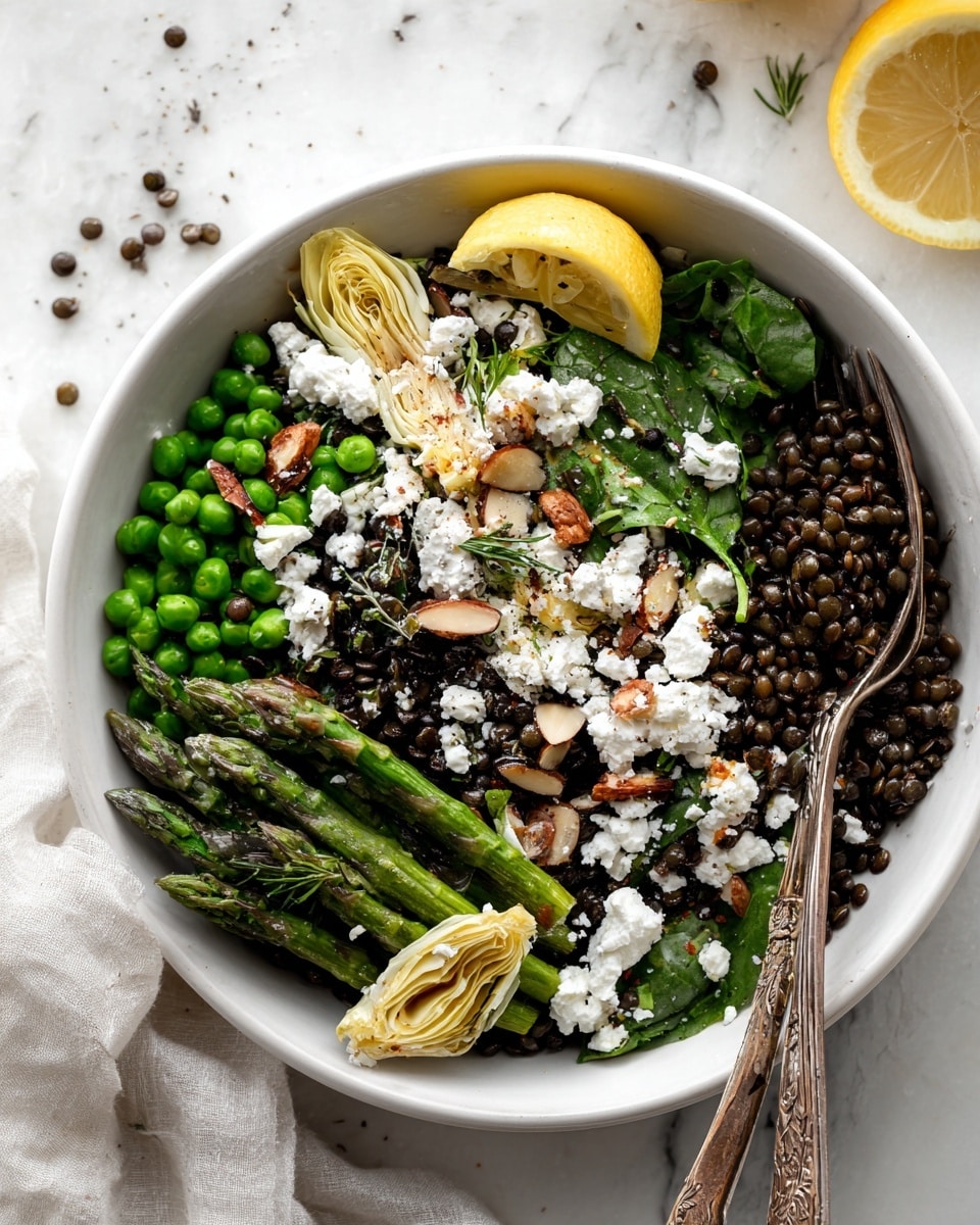 Spring Lentil Salad with Fresh Herbs, Vegetables, and Feta Recipe - Recipe Image