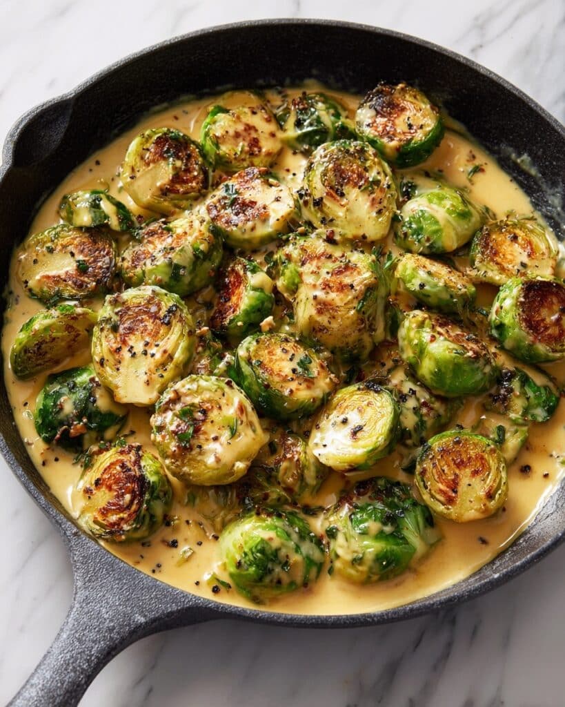 Creamy Baked Brussels Sprouts Recipe