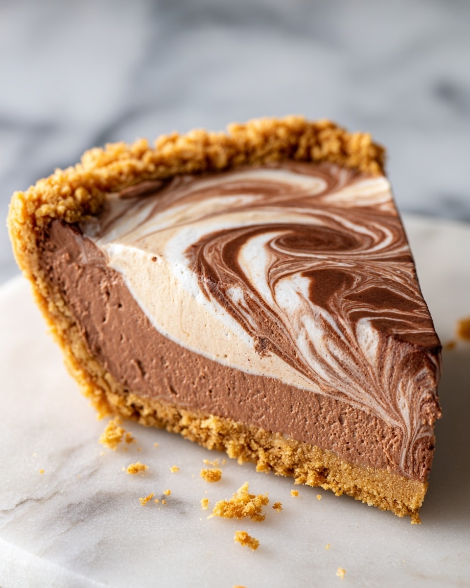 No-Bake Chocolate Peanut Butter Swirl Pie Recipe - Recipe Image