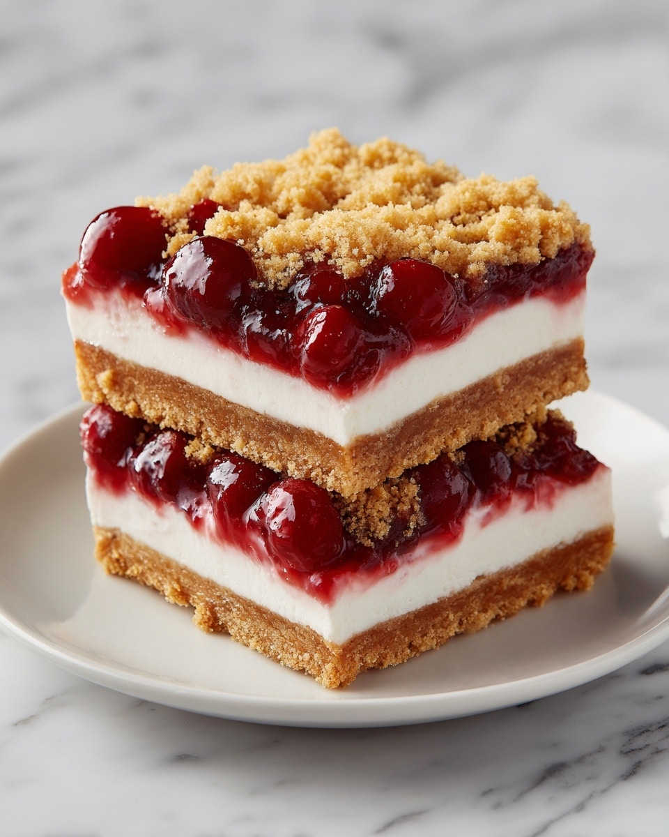 Christmas Cherry Cheesecake Bars Recipe - Recipe Image
