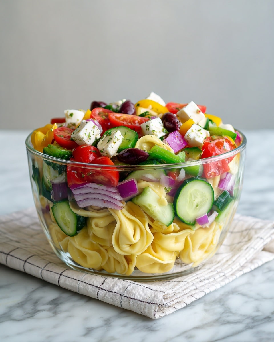 Greek Tortellini Pasta Salad Recipe - Recipe Image