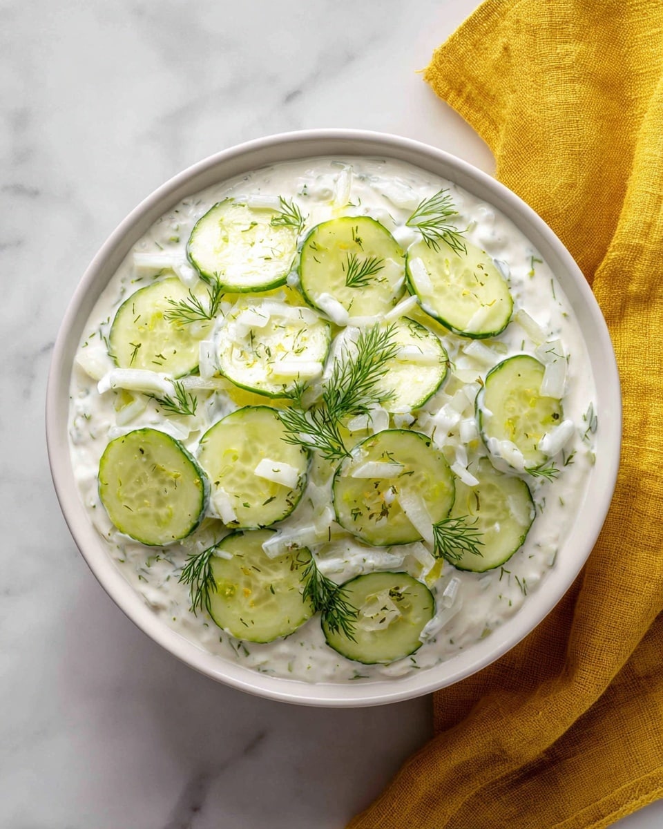 Dad’s Creamy Cucumber Salad Recipe - Recipe Image