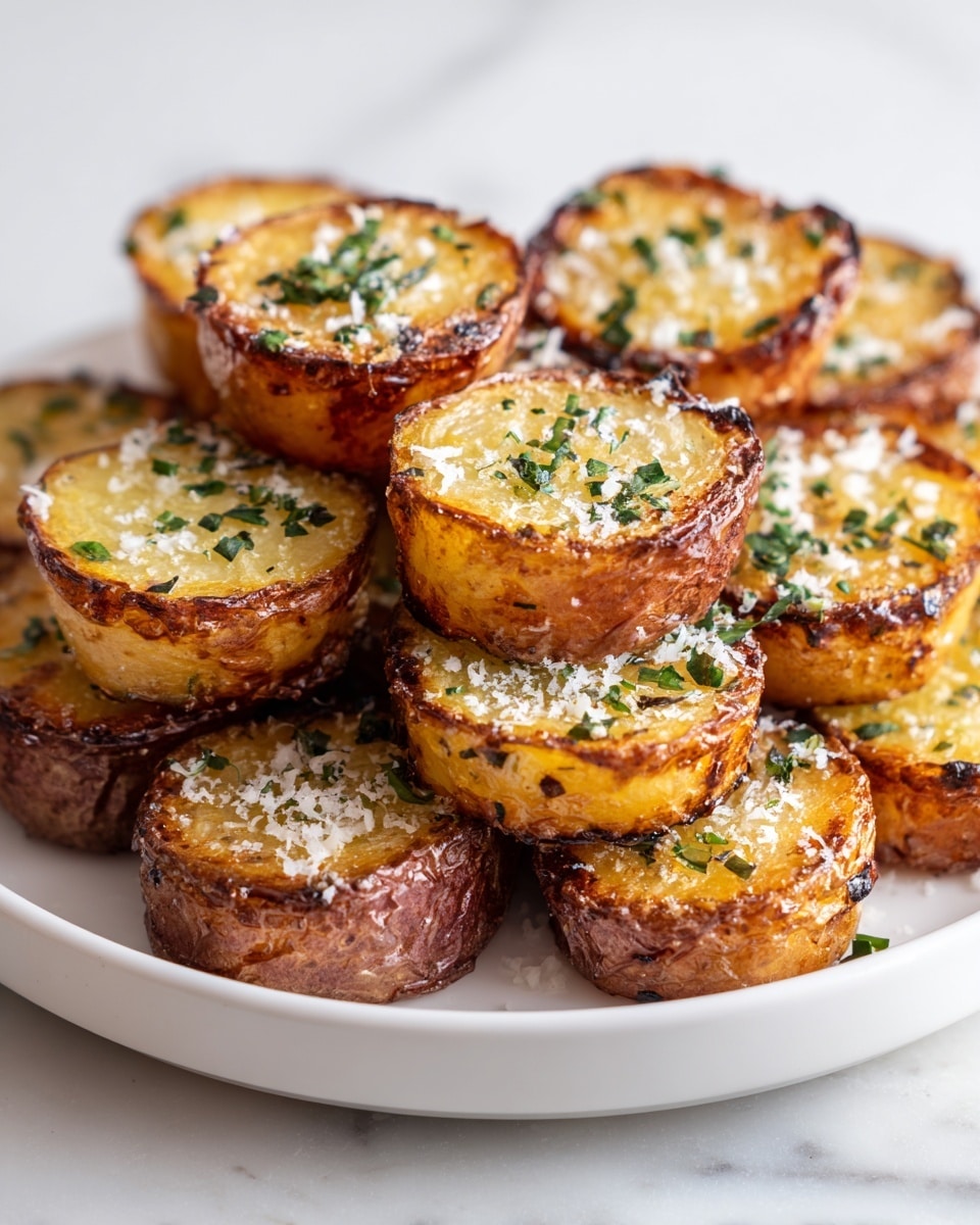 Parmesan Smashed Potatoes with Garlic Dip Recipe - Recipe Image