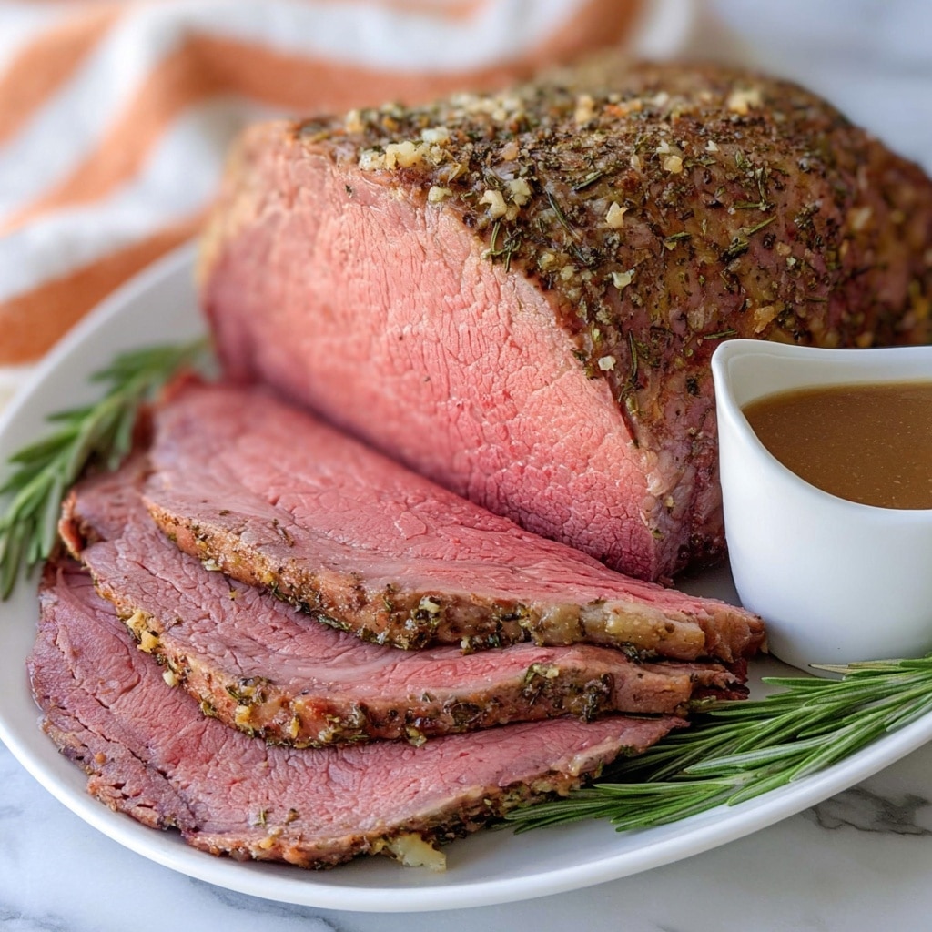 Herb Crusted Sirloin Tip Roast with Fennel Brown Gravy Recipe - Recipe Image