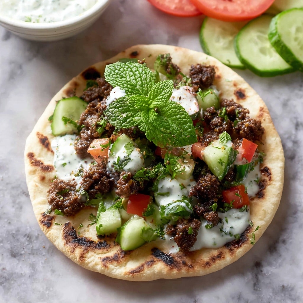 Spiced Lamb Pitas with Feta Mint Sauce Recipe - Recipe Image