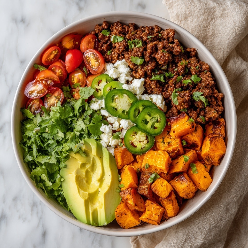 Cottage Cheese Ground Beef and Sweet Potato Bowls Recipe - Recipe Image