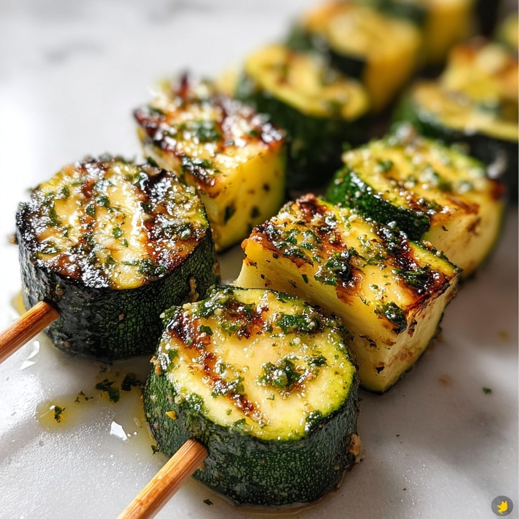 Garlic Butter Zucchini Skewers Recipe - Recipe Image