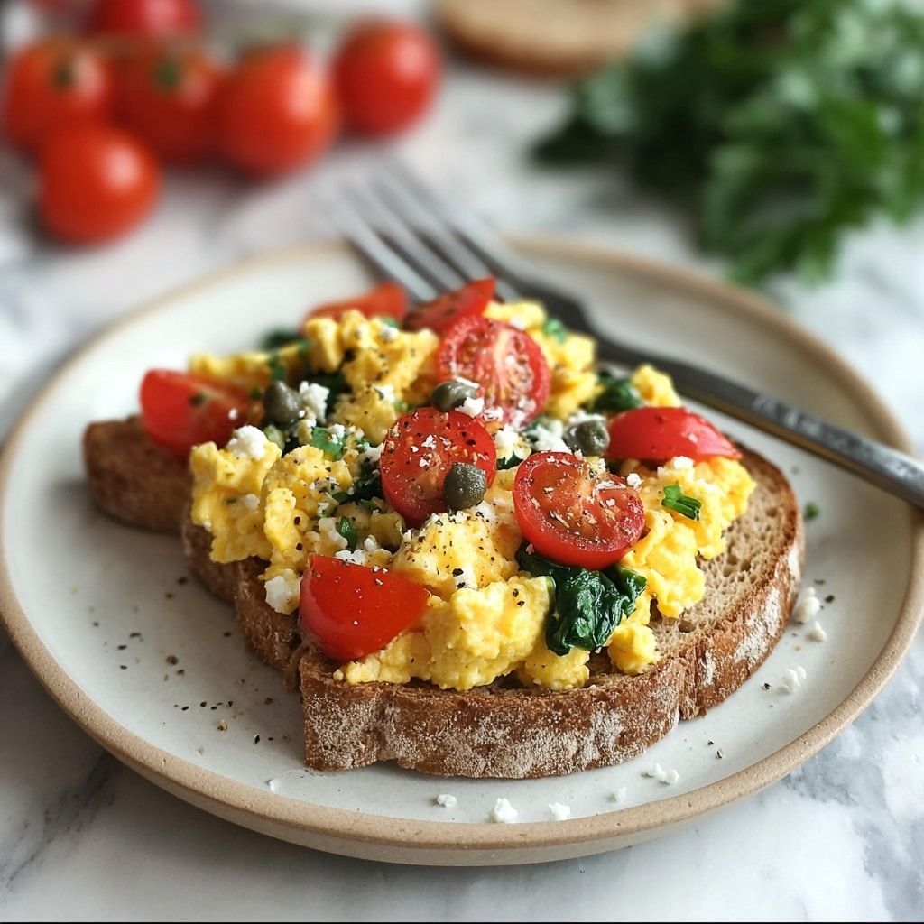 Mediterranean Scrambled Eggs: Quick, Flavor-Packed Breakfast Recipe - Recipe Image