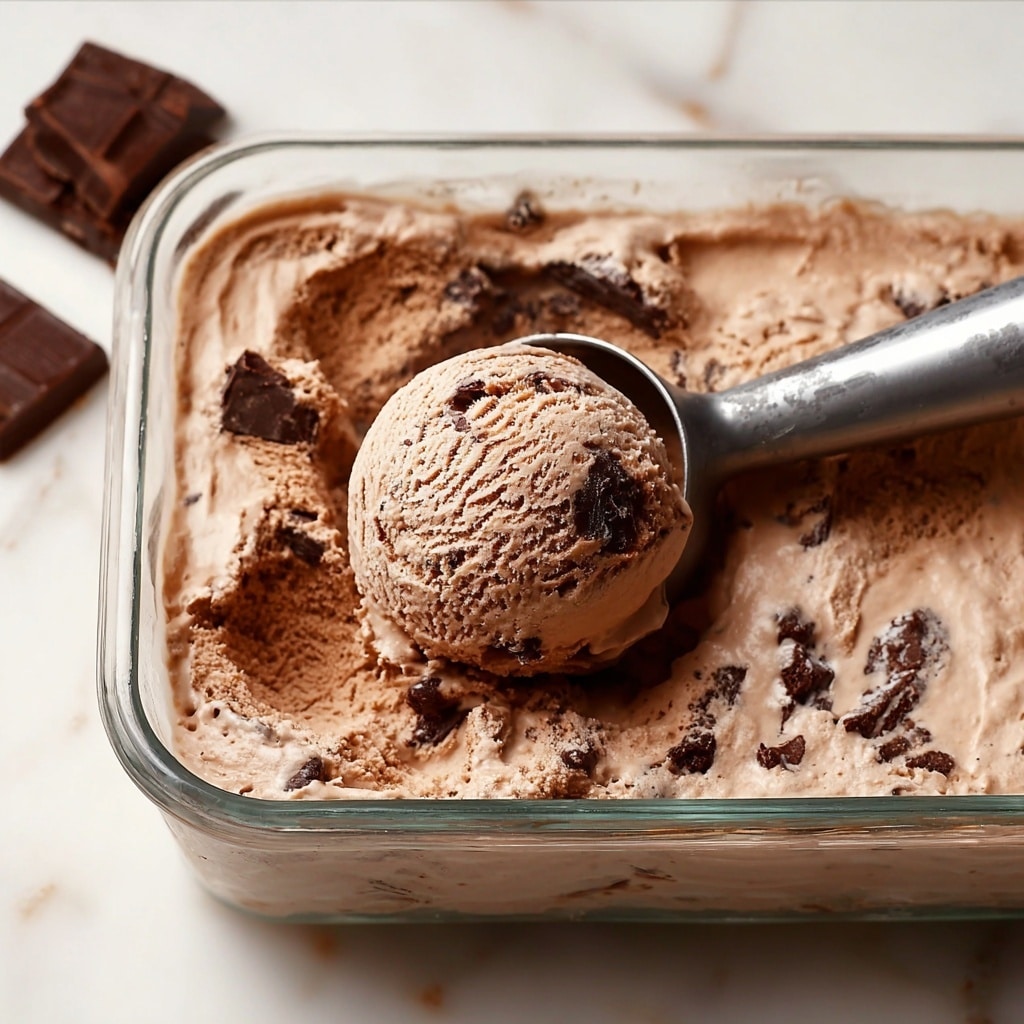 No Churn Chocolate Brownie Ice Cream Recipe - Recipe Image