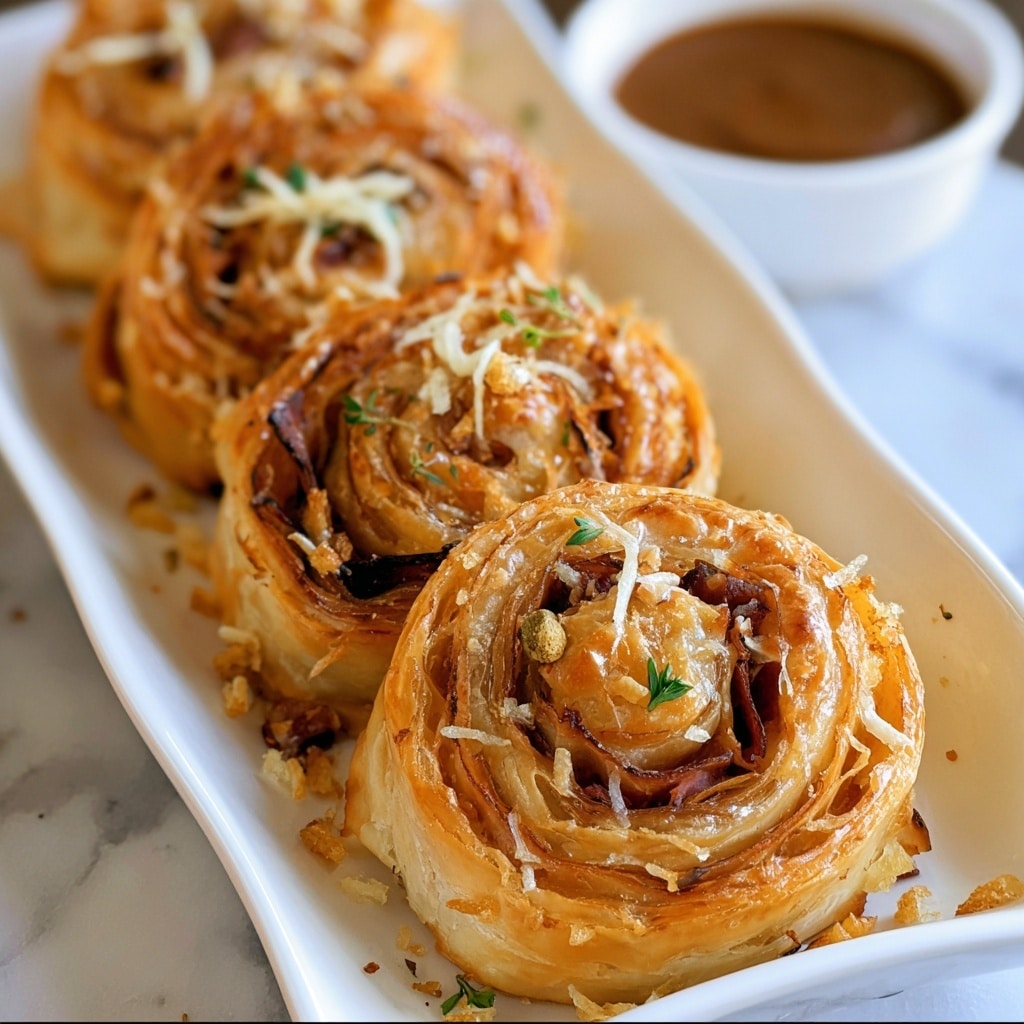 French Dip Roast Beef Pinwheels Recipe - Recipe Image