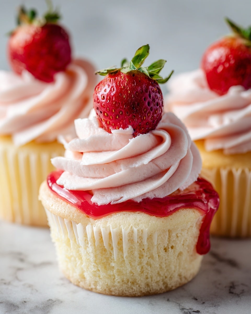 Strawberries & Cream Cupcakes Recipe - Recipe Image