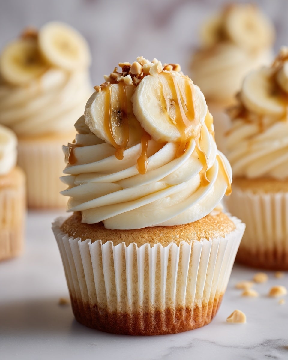 Banana Caramel Peanut Butter Cupcakes Recipe - Recipe Image