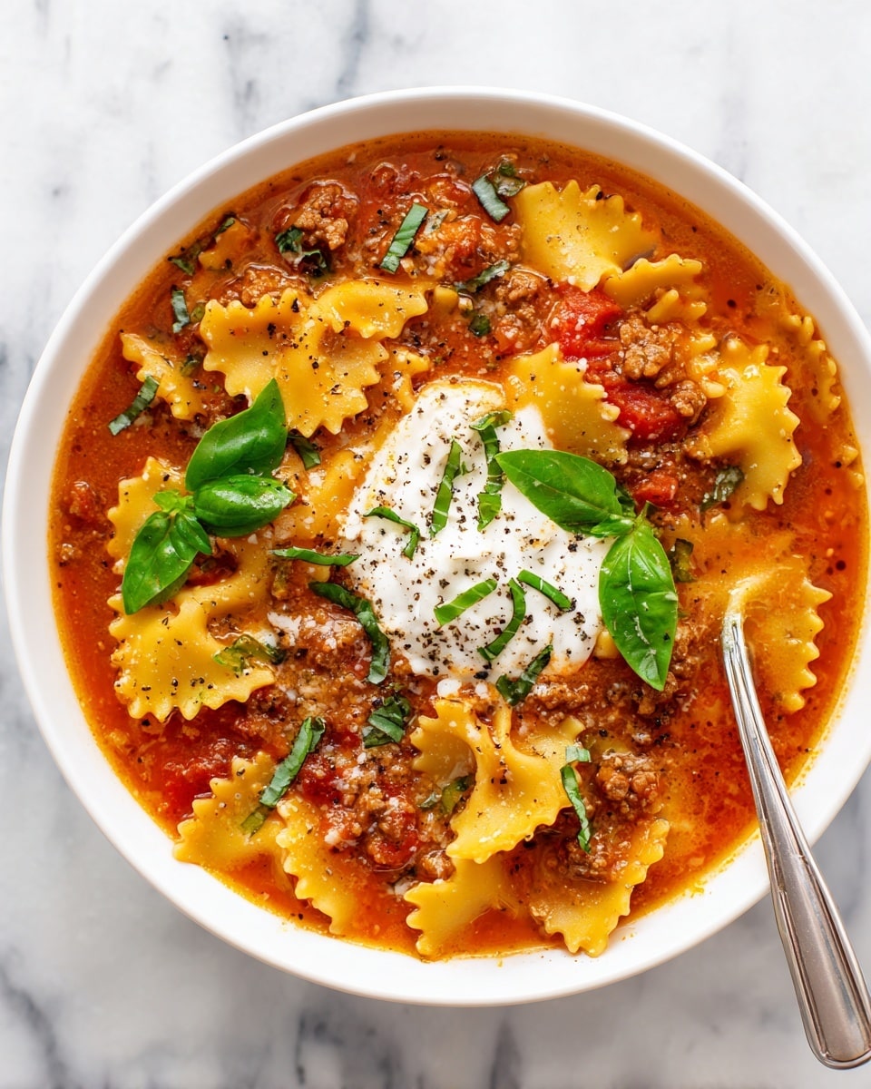 Delicious Easy Lasagna Soup Recipe - Recipe Image