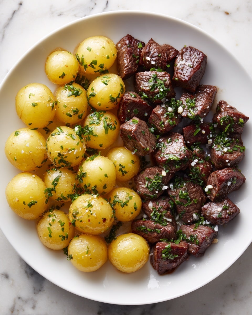 Garlic Butter Steak Bites & Potatoes Recipe - Recipe Image
