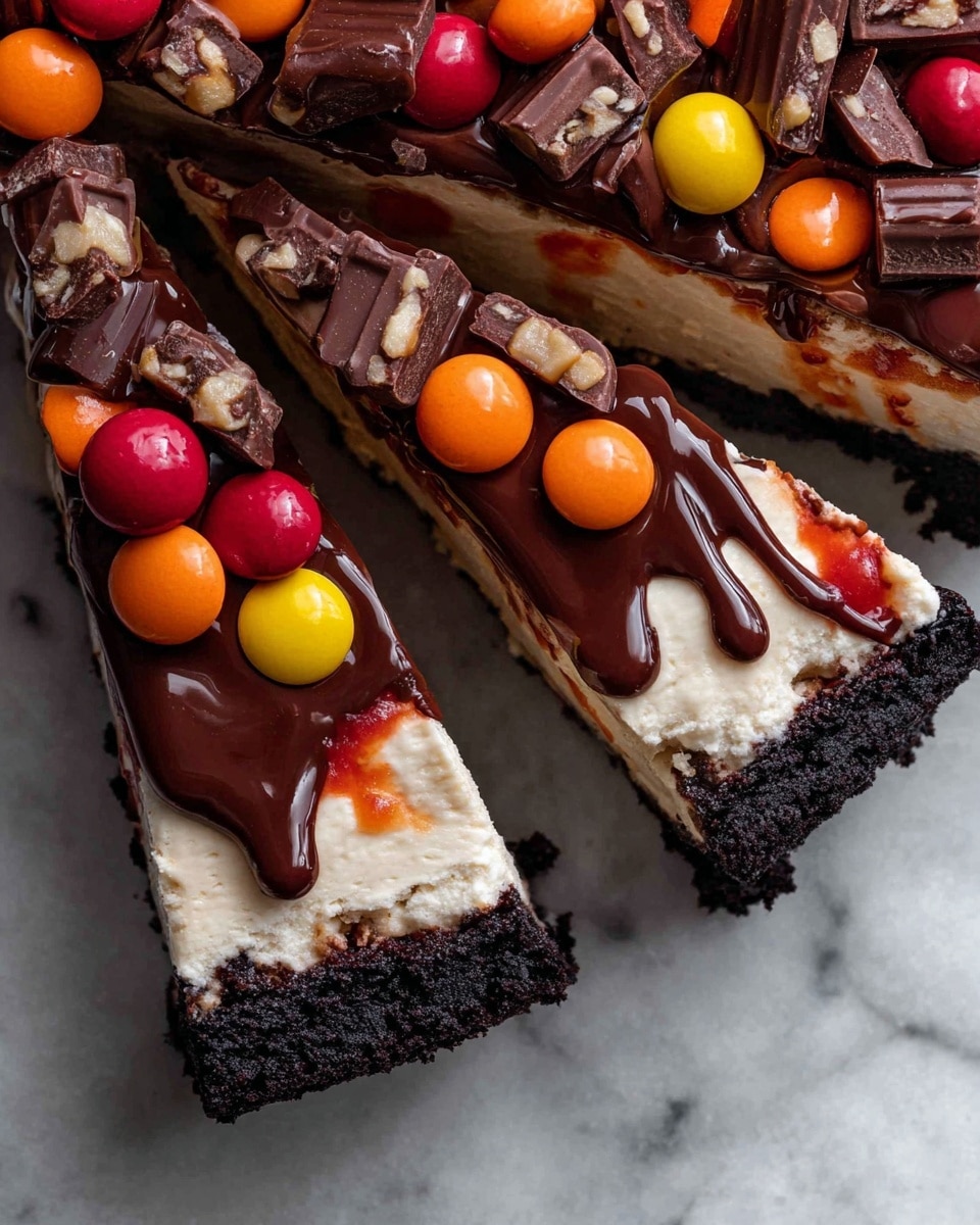 Chocolate Peanut Butter Candy Cheesecake Recipe - Recipe Image