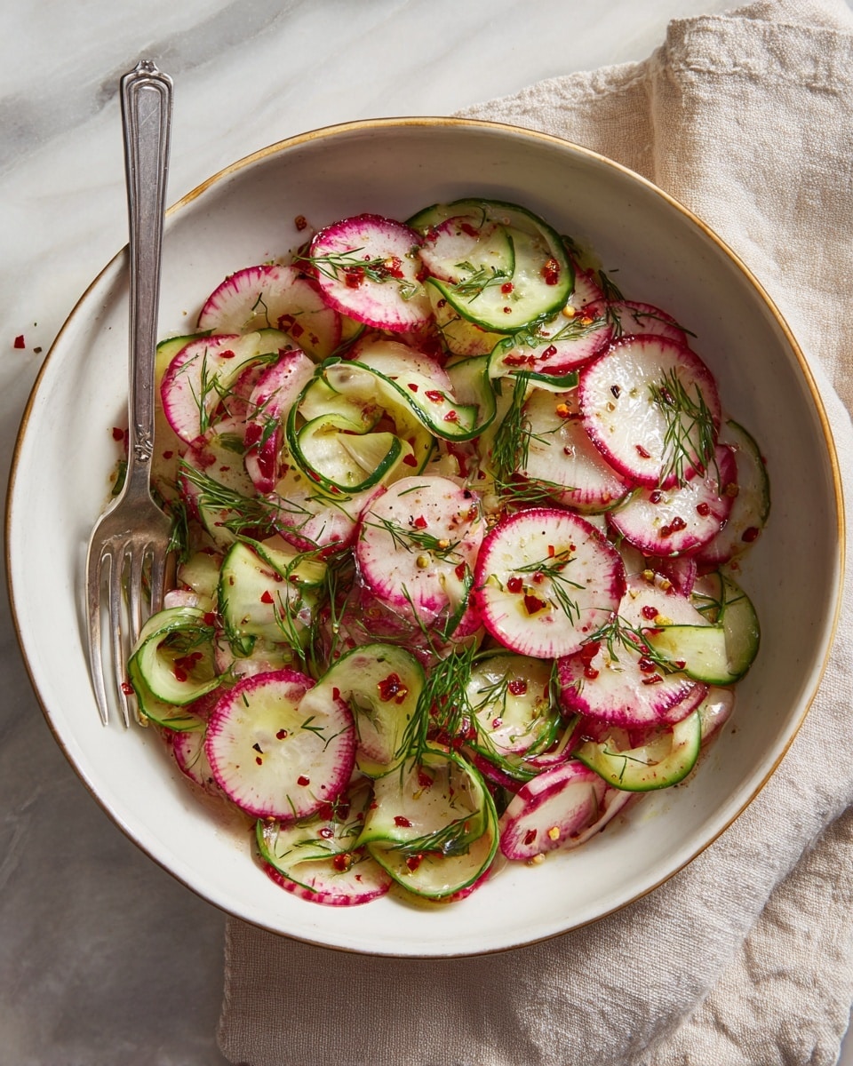 Cucumber Radish Salad with Lemon-Dill Dressing Recipe - Recipe Image