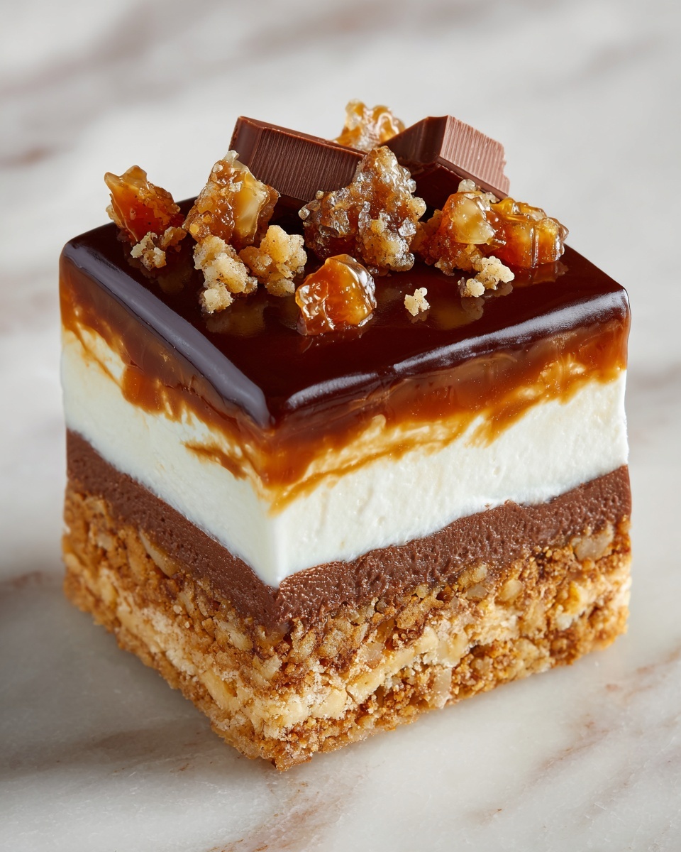 Homemade No-Bake Twix Cheesecake Recipe - Recipe Image