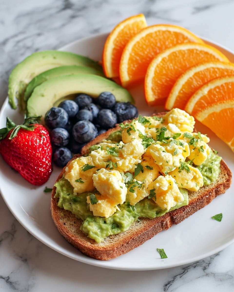 Avocado Toast with Fried Eggs & Fresh Fruit Recipe - Recipe Image