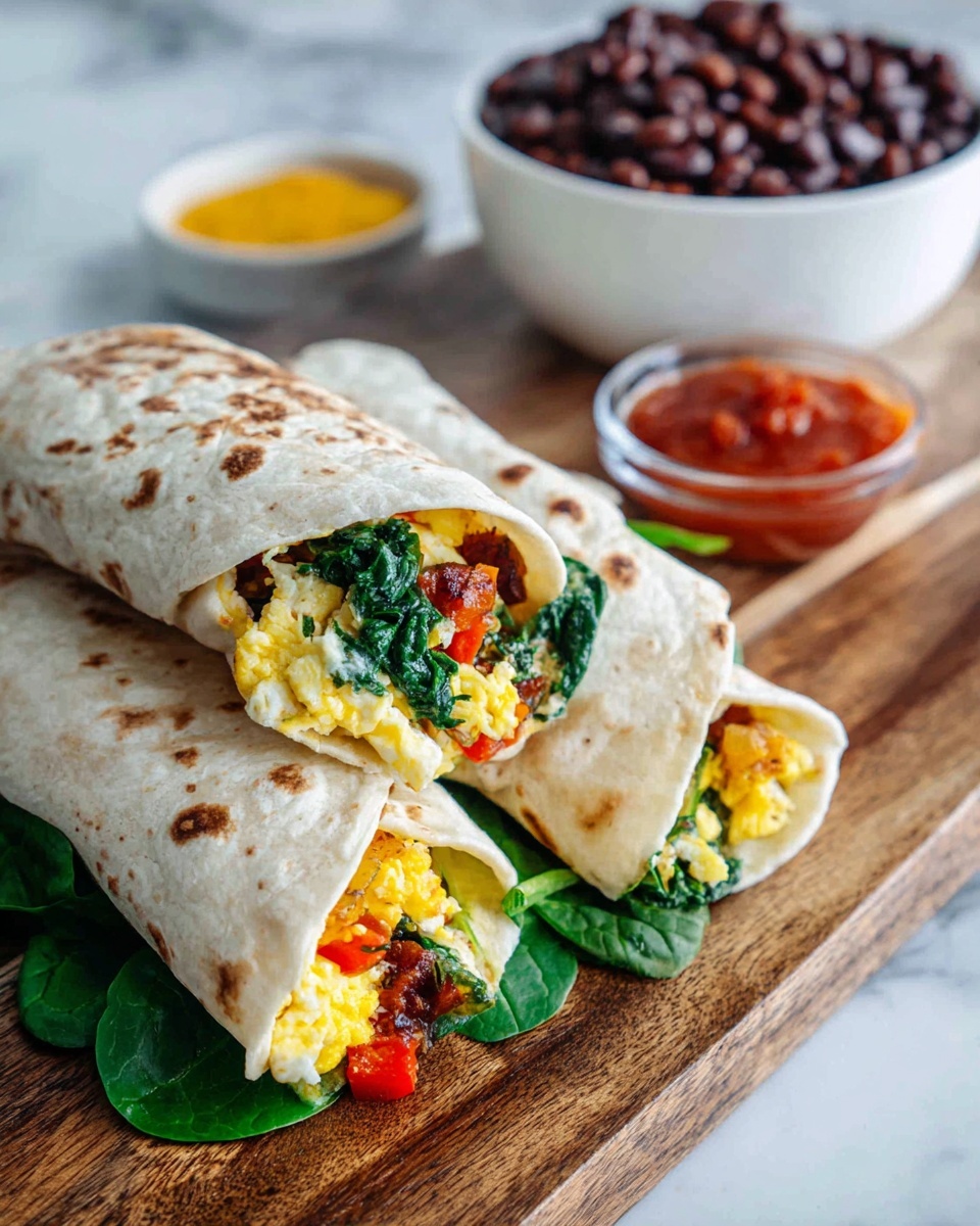 Egg and Spinach Breakfast Wrap Recipe - Recipe Image