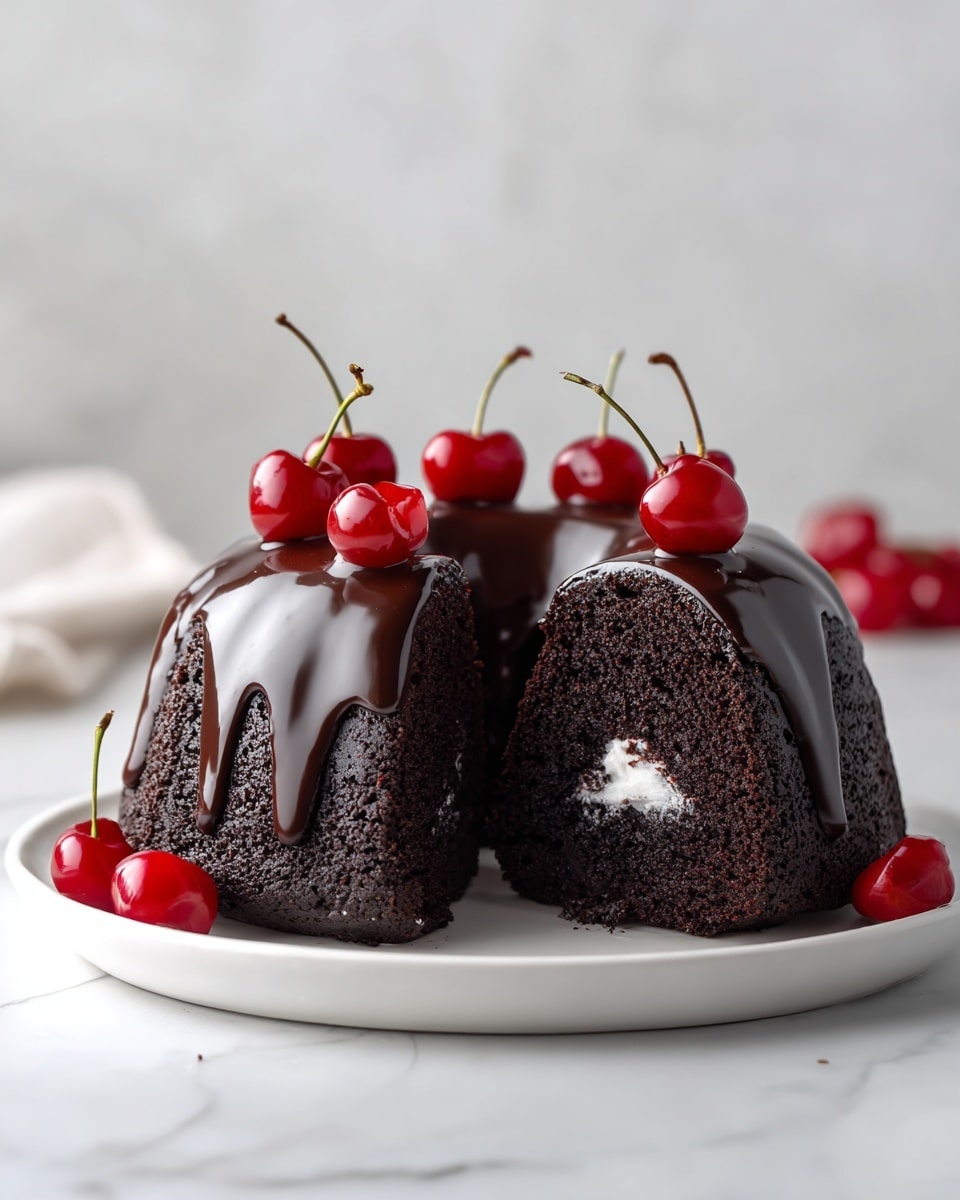 Cherry Chocolate Cream Cheese Bundt Cake Recipe - Recipe Image