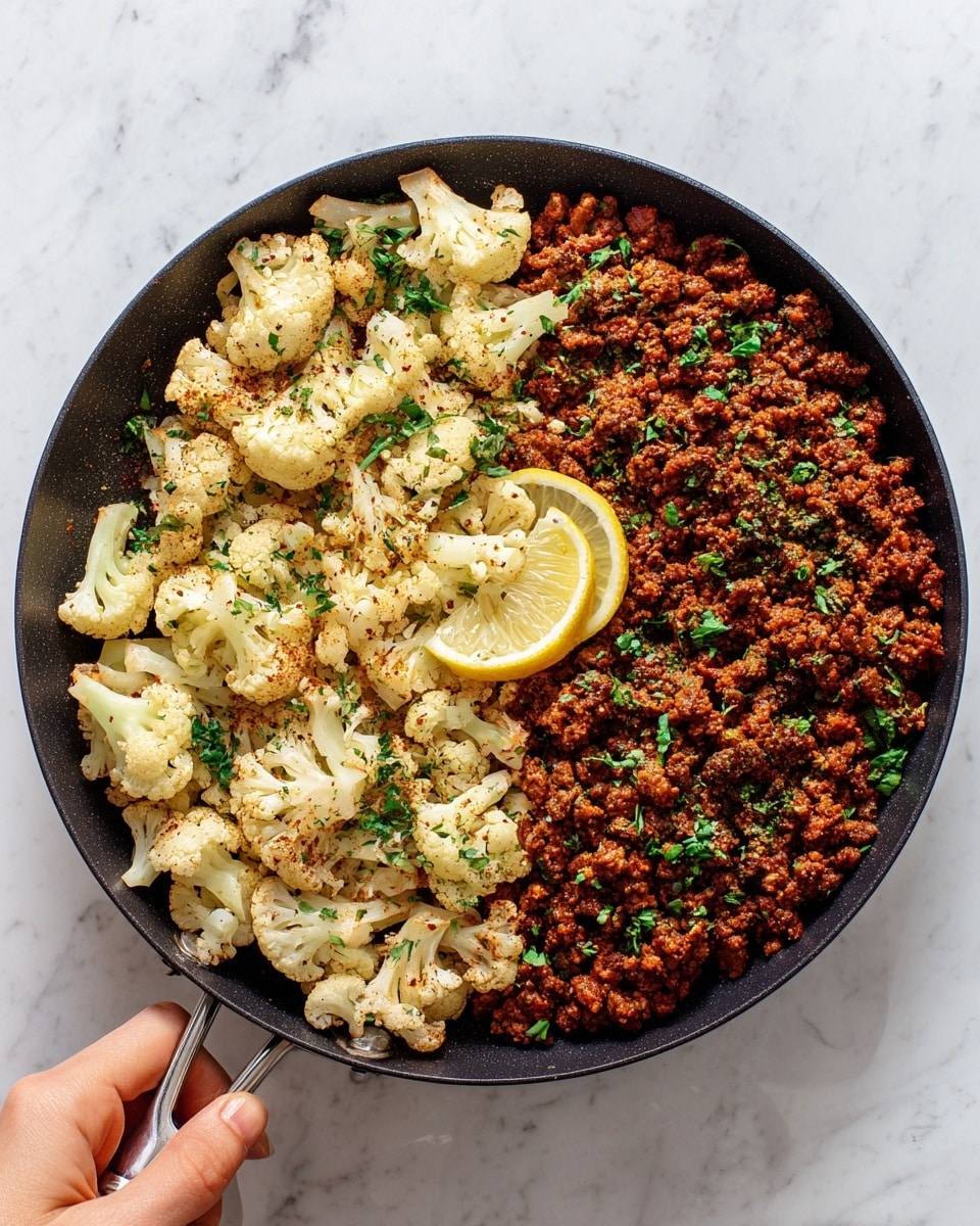 Garlic Butter Ground Turkey with Cauliflower Skillet Recipe - Recipe Image