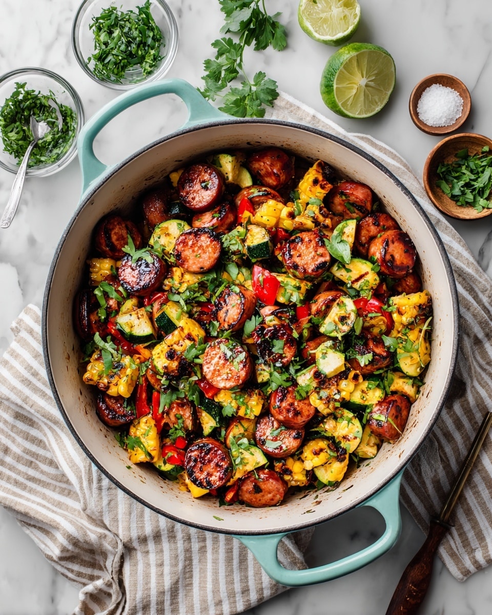 Summer Sausage Skillet with Andouille Sausage Recipe - Recipe Image