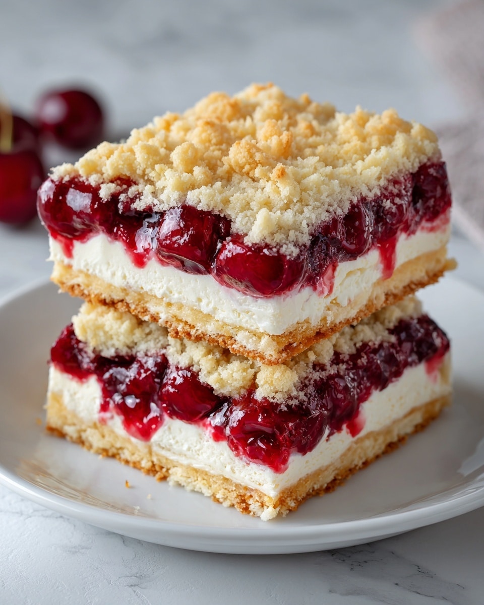 Christmas Cherry Cheesecake Bars Recipe - Recipe Image