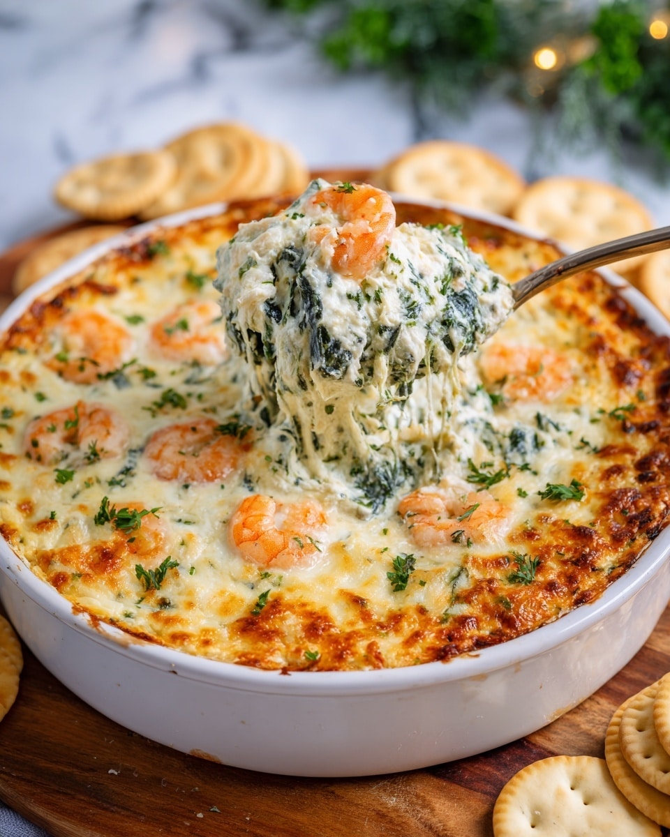 Cheesy and Creamy Shrimp & Crab Spinach Dip Recipe - Recipe Image