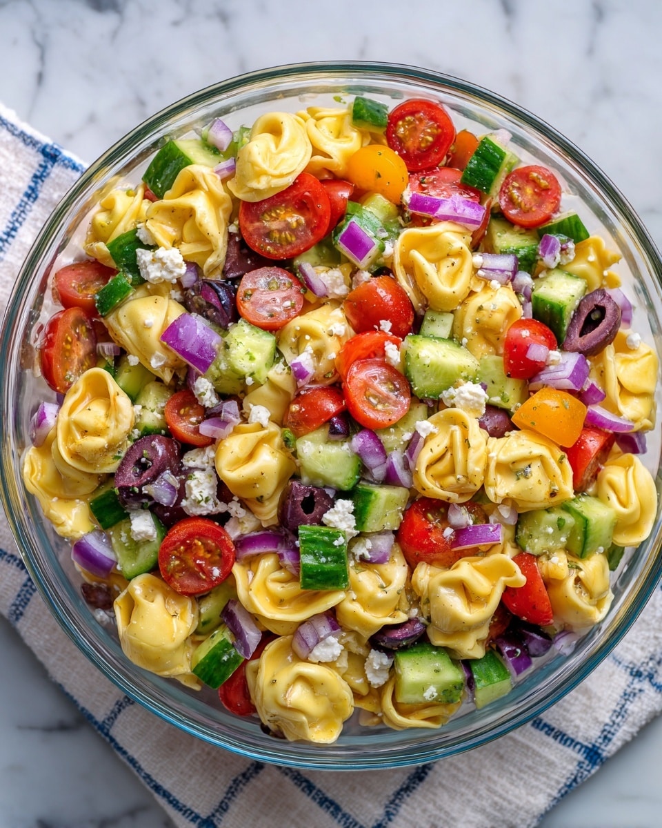 Greek Tortellini Pasta Salad Recipe - Recipe Image