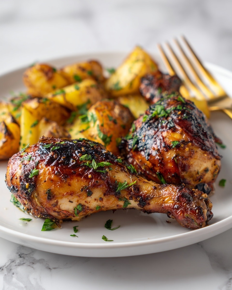 Roasted Chicken and Potatoes with Garlic Sauce Recipe - Recipe Image