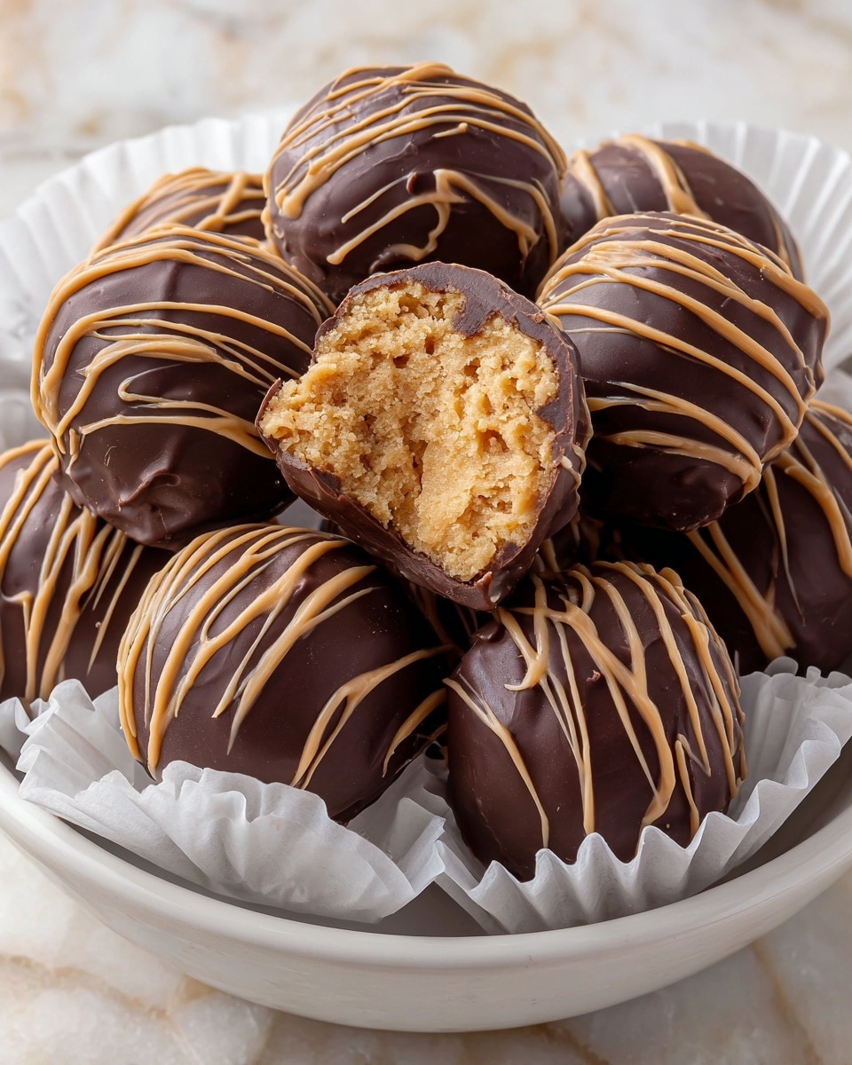 Chocolate-Coated Peanut Butter Balls Recipe - Recipe Image